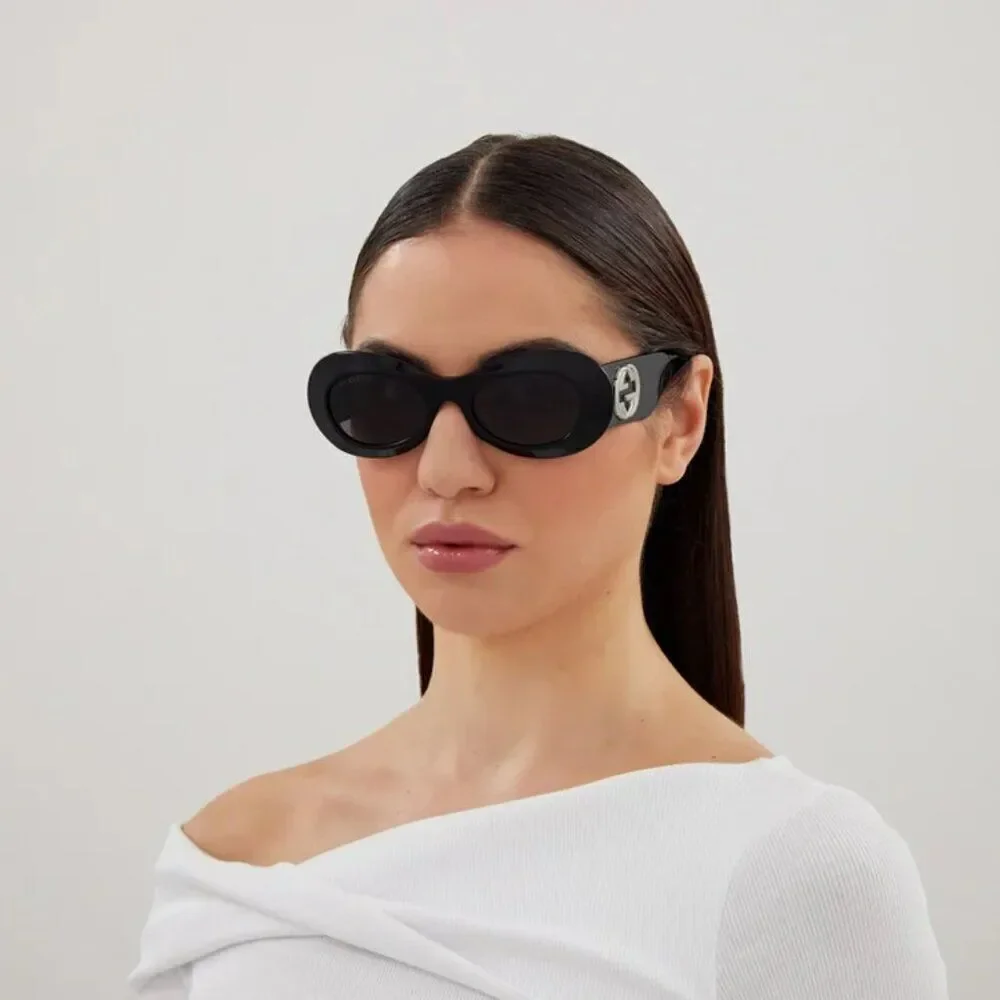 NEW Gucci GG1696S 004 Fuchsia Pink Grey Women Oval Sunglasses GG 1696S